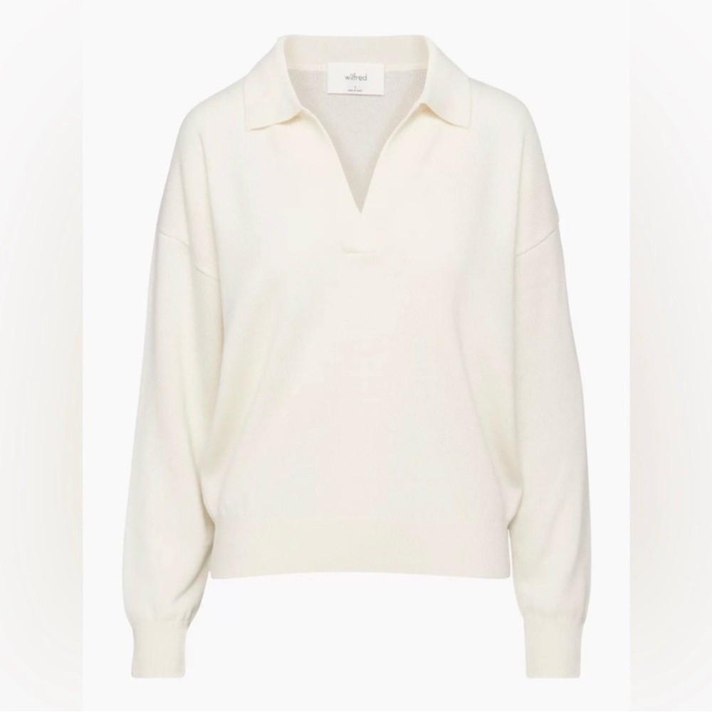 Wilfred Clara Sweater Polo - 100% Merino Wool in Light Beige - Size XS - Picture 2 of 7